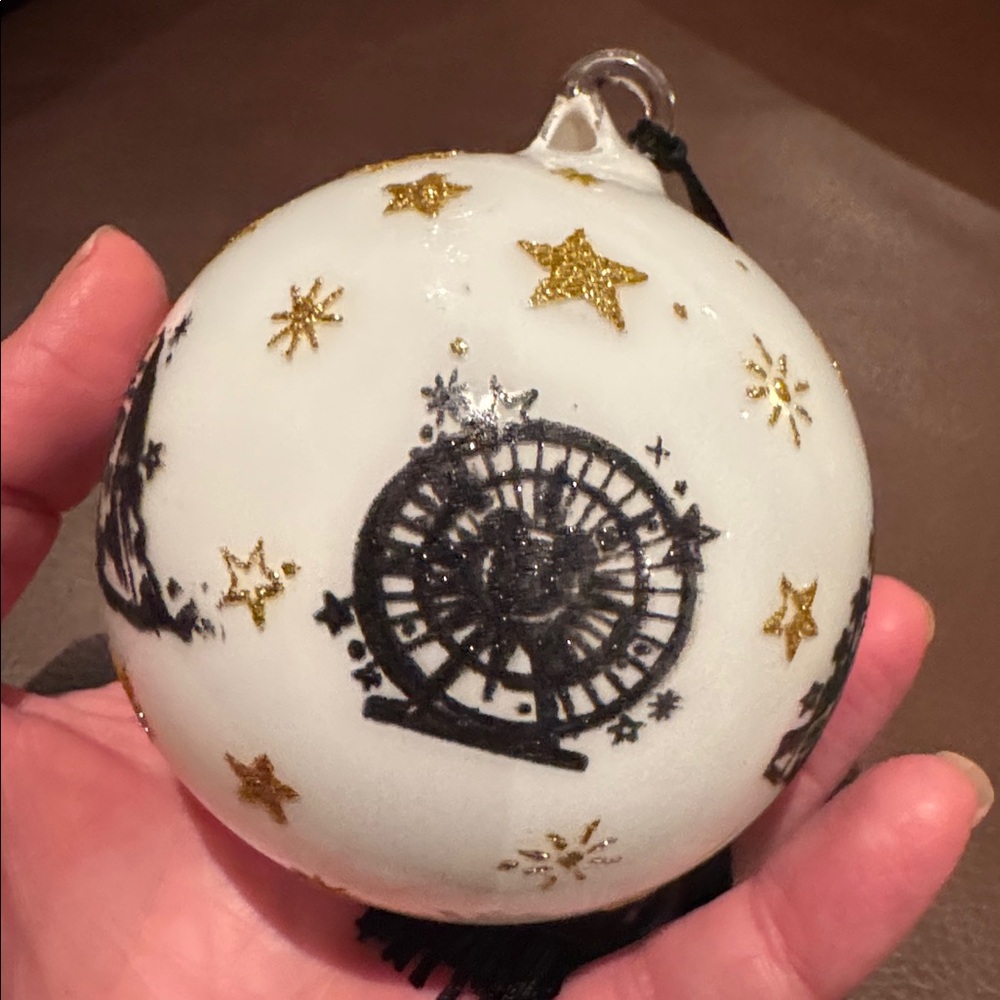 Disney Parks Mickey Mouse Sourscerer Blown Glass Ornament with Tassel Hanger - Picture 8 of 10
